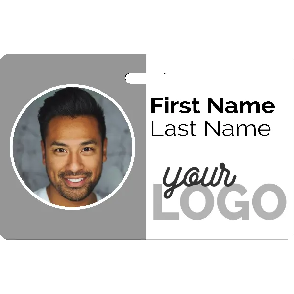 Grey portrait ID card