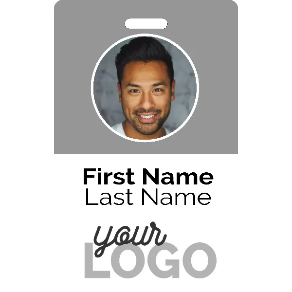 Simple grey portrait ID card
